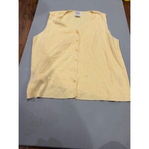 Cottagecore Womens TR Bentley Floral Knit Sweater Vest XL Yellow